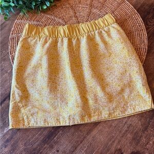 The North Face Yellow Floral Elastic-Waist Skort